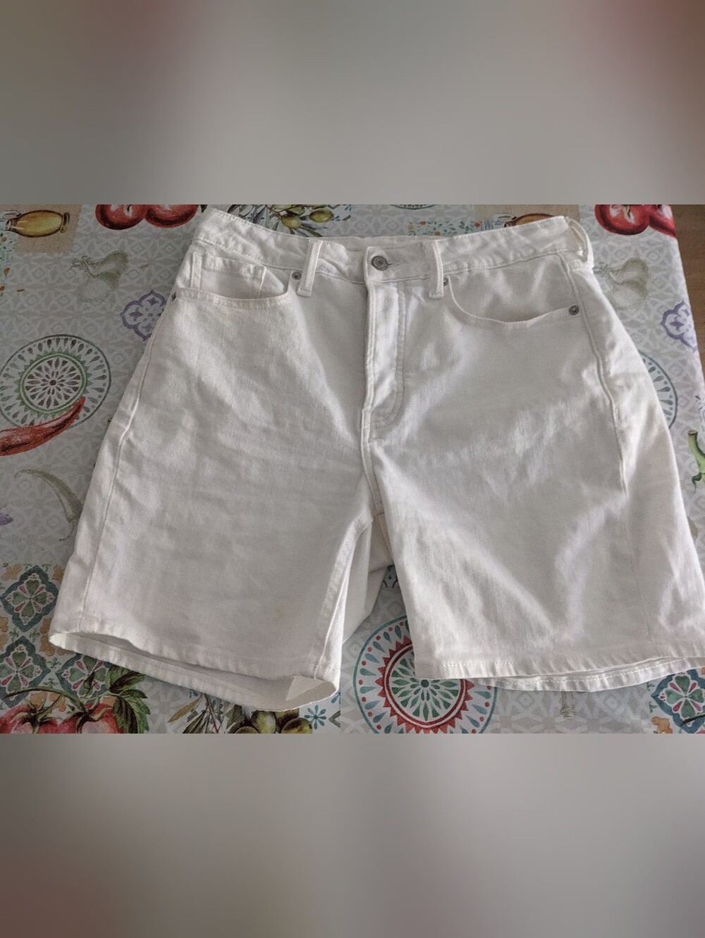 Old Navy White Denim Bermuda Shorts